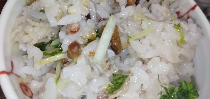 水菜と胡麻の混ぜご飯