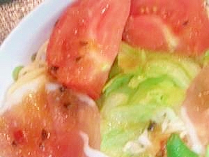 簡単手作りタレ☆わさび醤油でサラダ麺