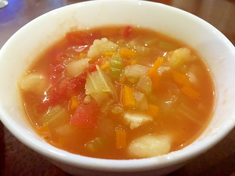 トマトとセロリのすいとんスープ
