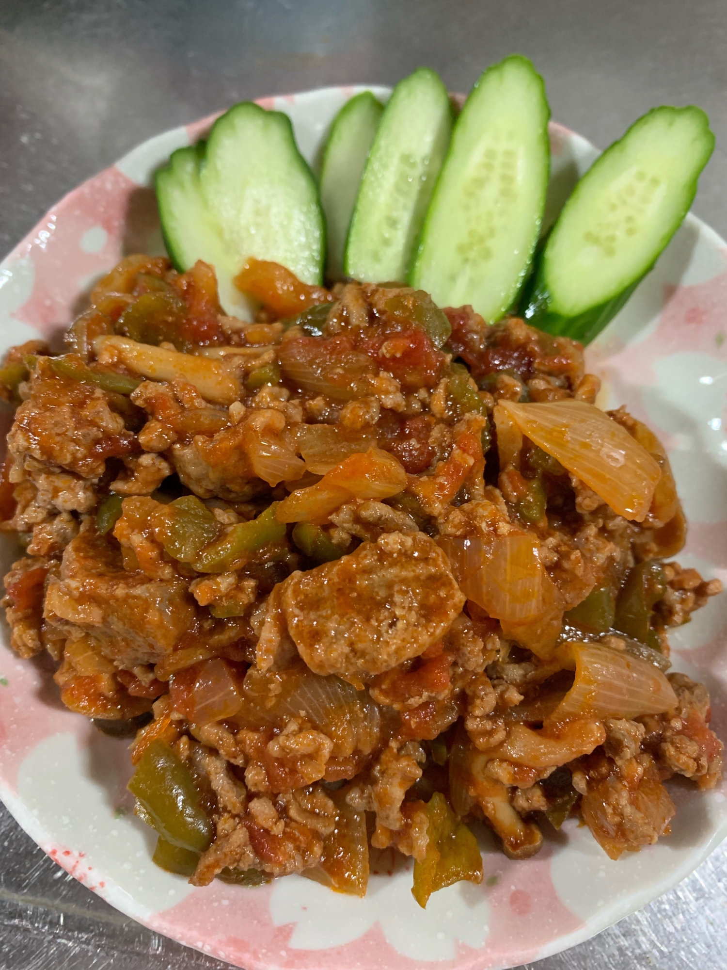 野菜モリモリ‼ひき肉とトマトの野菜煮込み