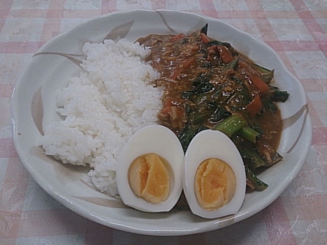 小松菜とツナのカレー