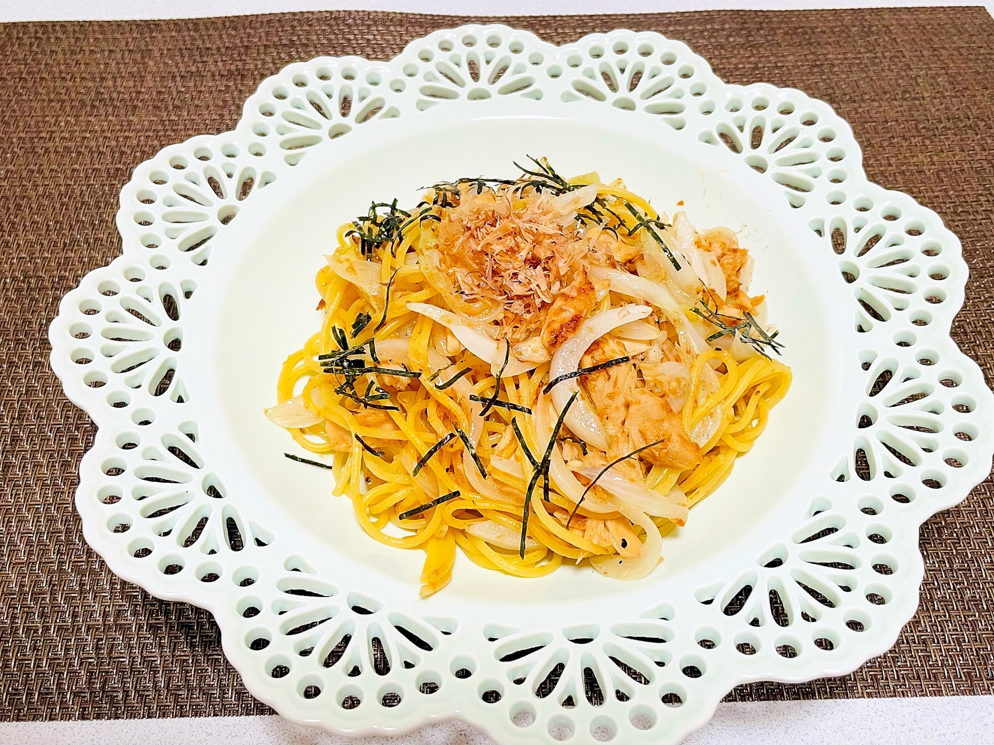 新たまねぎとツナのパスタ  ～だしポン酢風味～