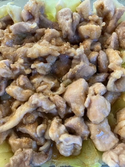 鶏肉ときゃべつのレンジ蒸し　中華ソース