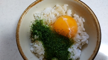 あおさたっぷり♡バター醤油卵かけご飯