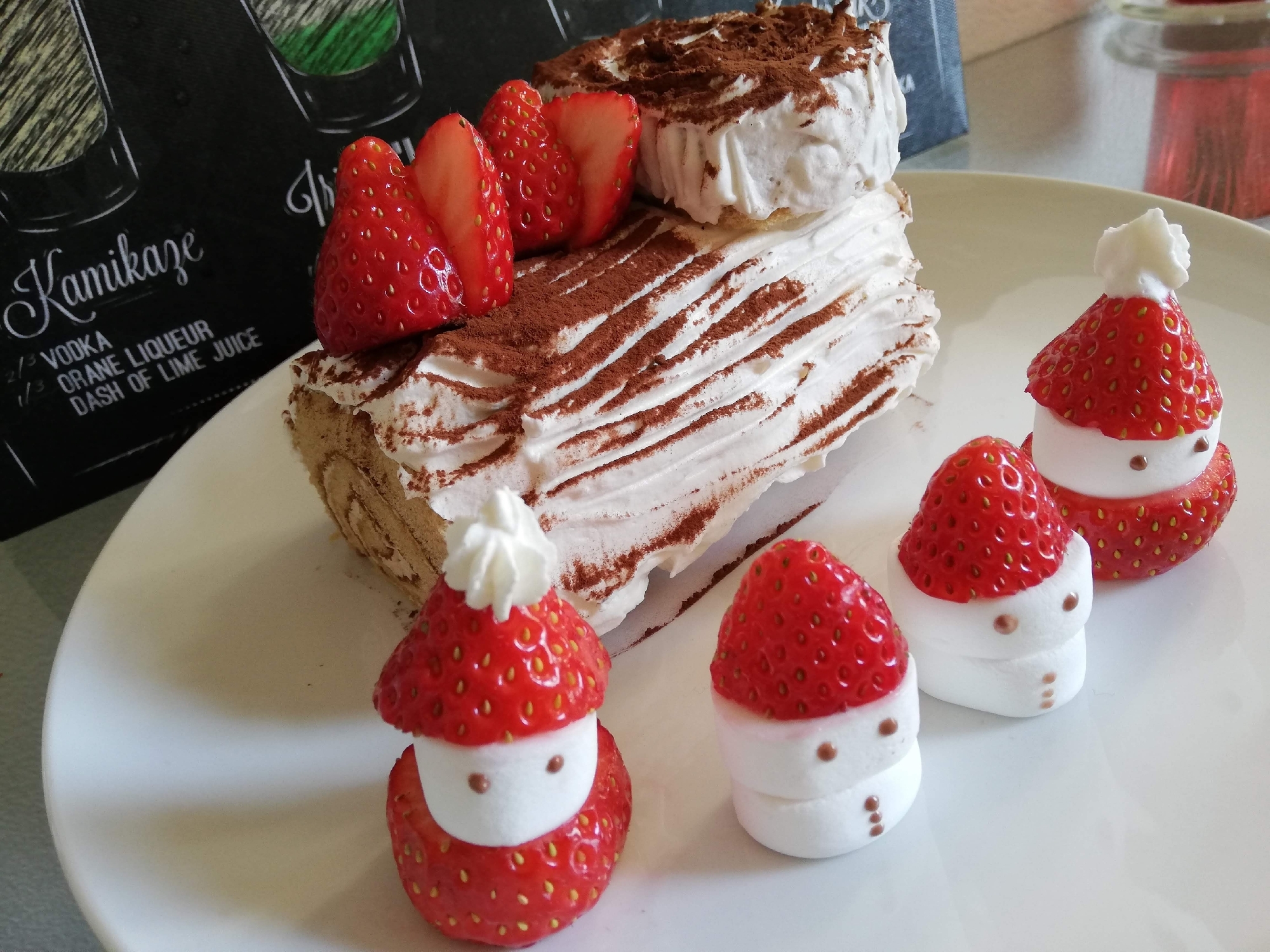簡単 可愛い ブッシュドノエル マシュマロサンタ レシピ 作り方 By はやみ 楽天レシピ