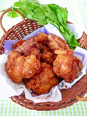 塩麹と焼き肉のタレで☆チキンバスケット