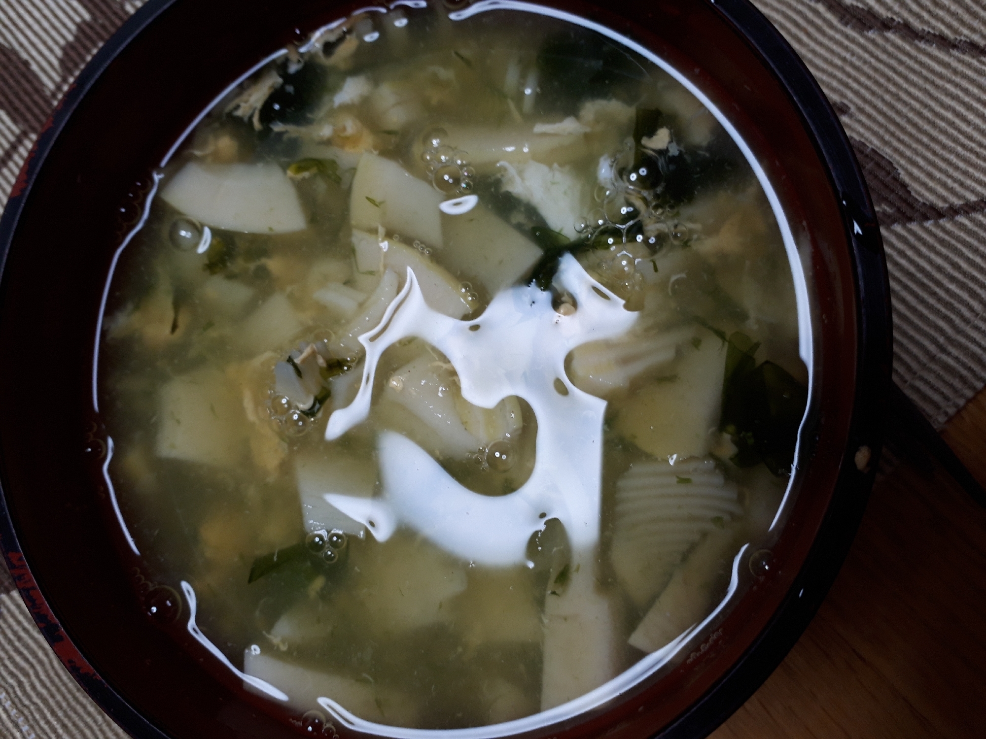 筍とあおさとたまごの和風スープ