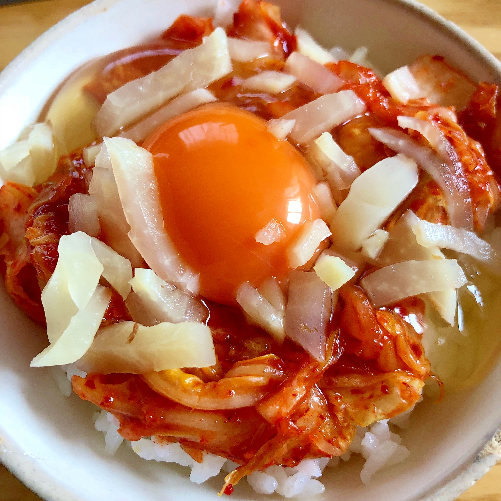 キムチとたくあんの卵かけご飯☆