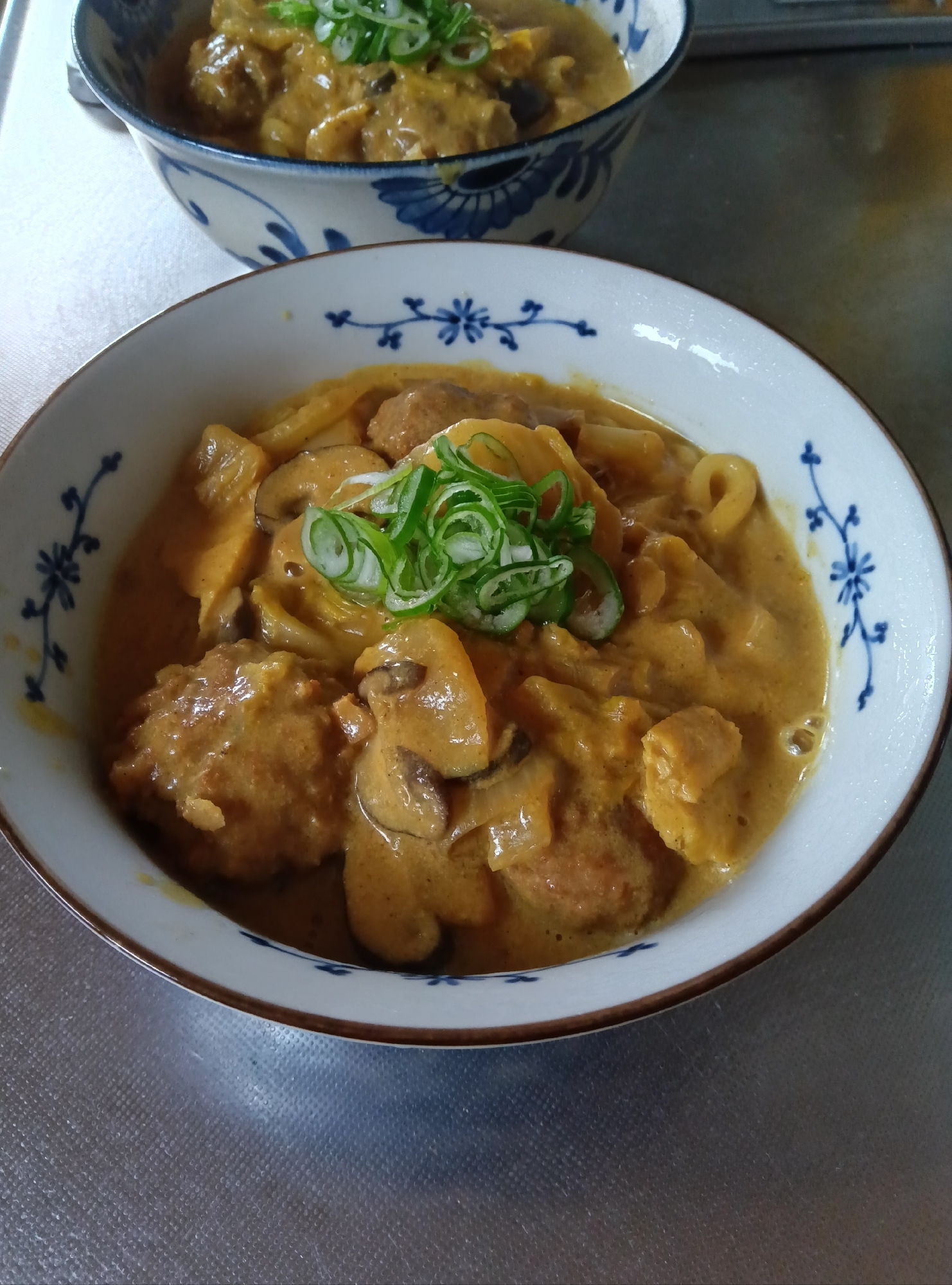 白菜と肉団子のミルク カレーうどん