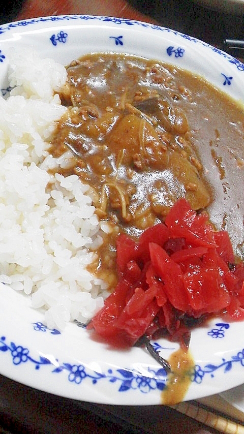 ひき肉とえのきのカレー