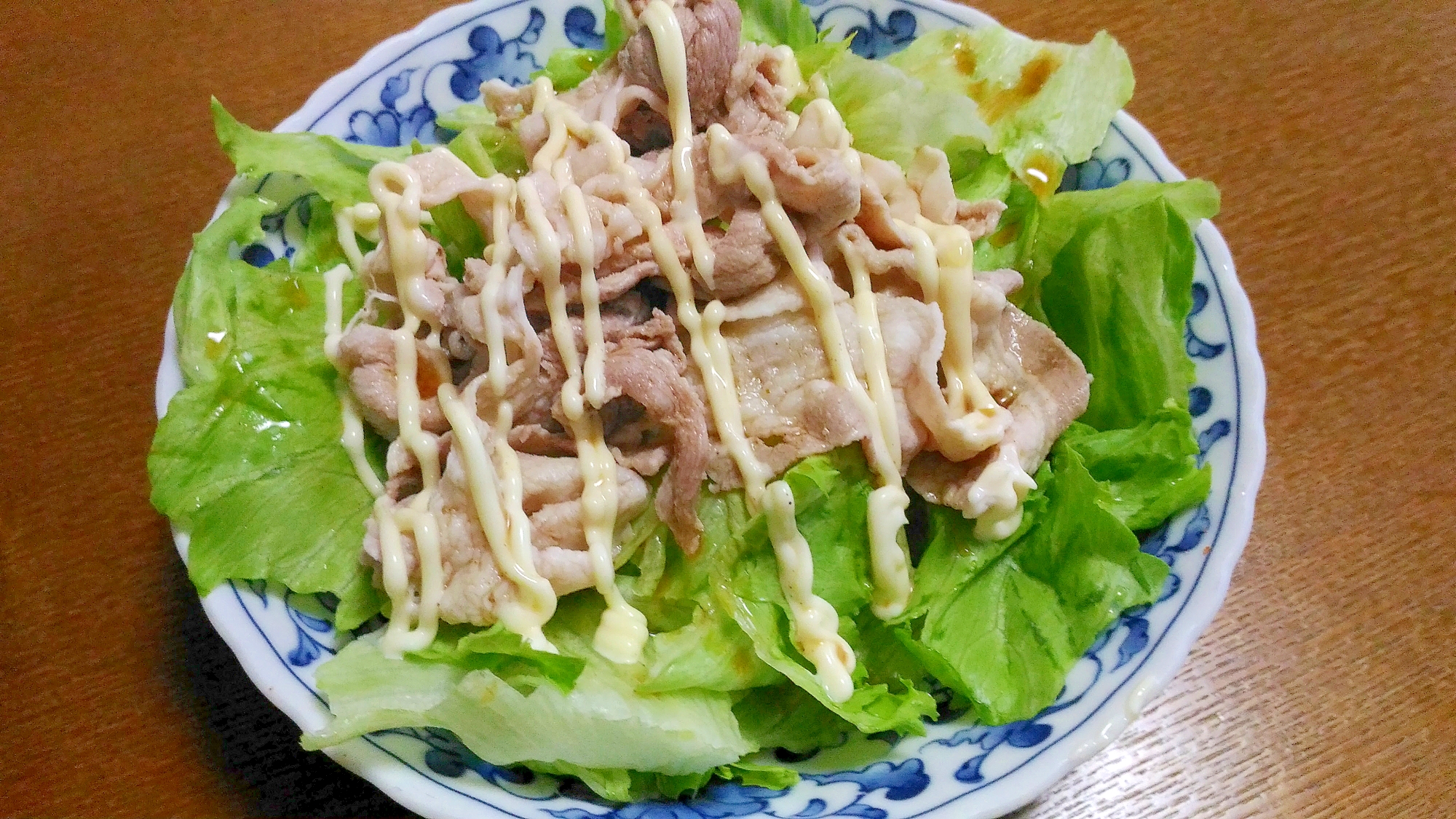 レタスと豚肉のポンマヨ