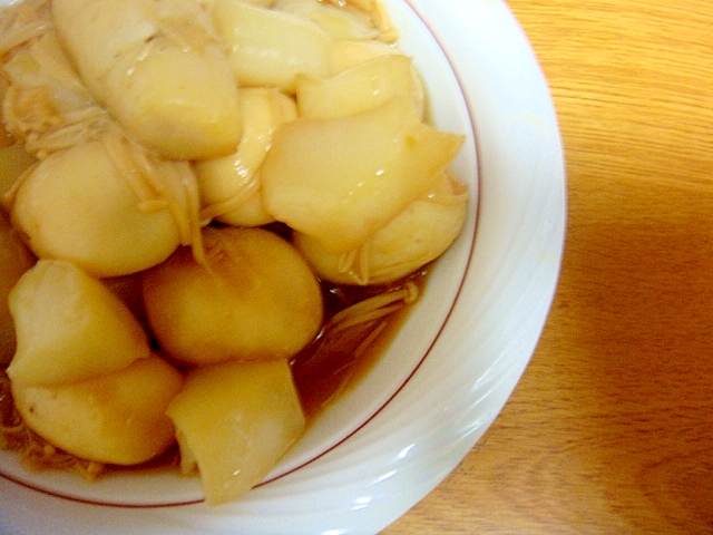 無加水鍋で里芋とえのき茸とこんにゃくの煮物
