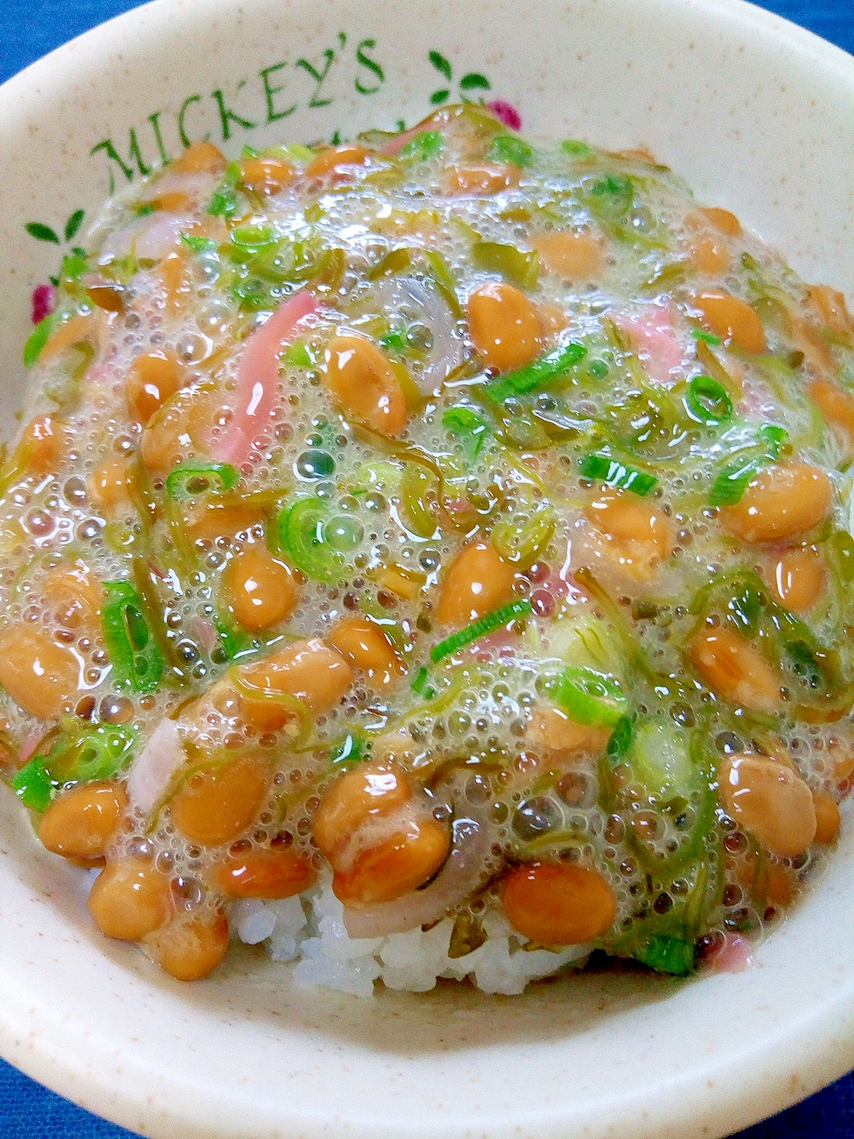 納豆の食べ方-紅生姜＆めかぶ♪