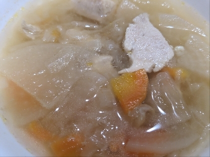 鶏肉とかまぼこ野菜スープ