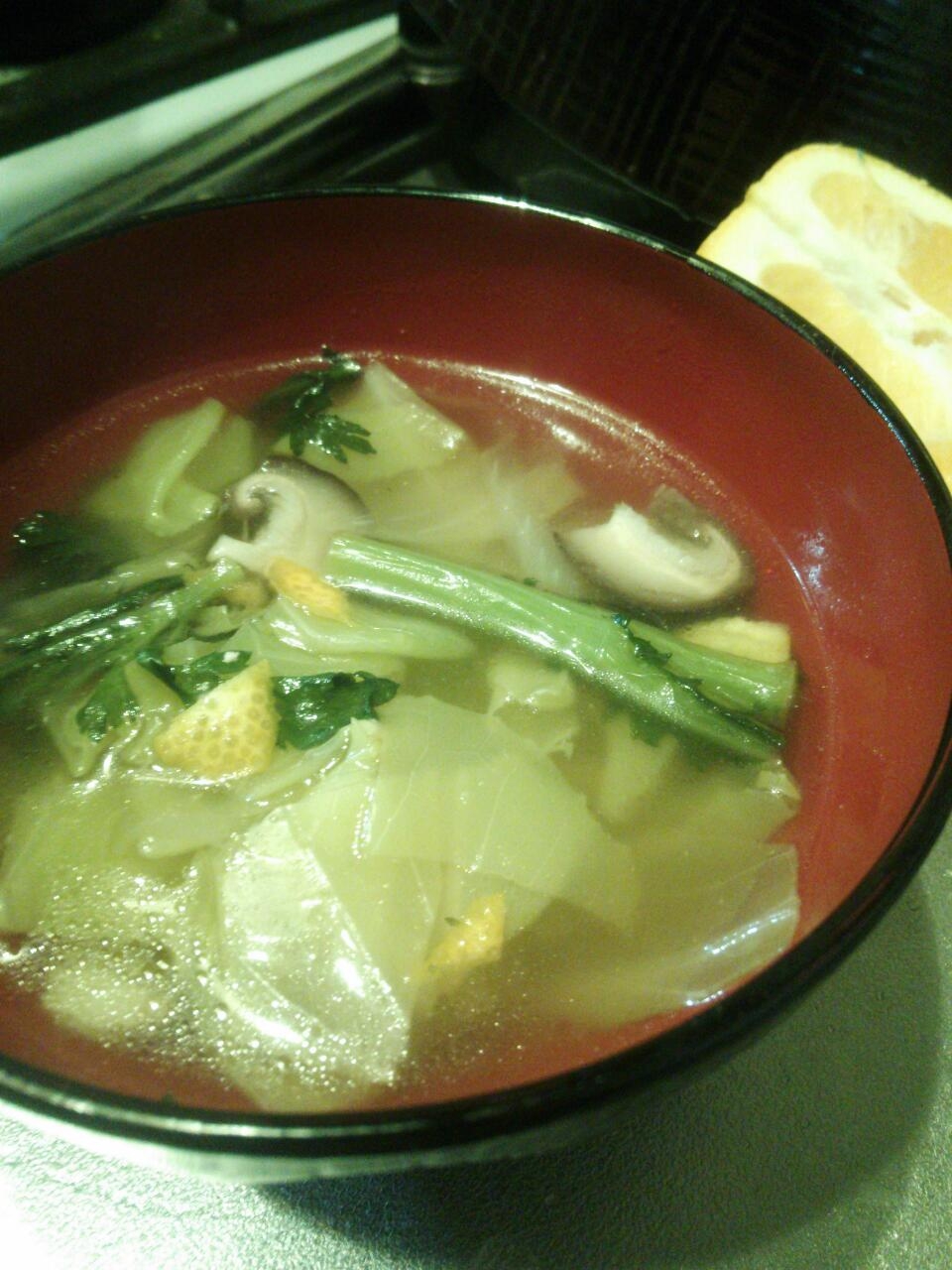 春菊とはっさくの香りのスープ