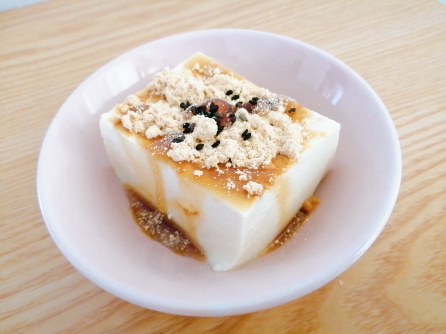 簡単☆きな粉と黒蜜の豆腐デザート