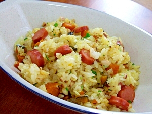 残り野菜で♪カレーチャーハン