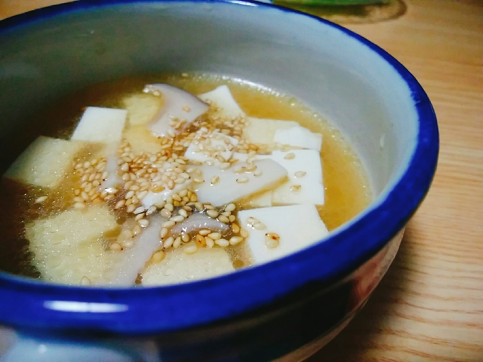 豆腐とエリンギの中華スープ