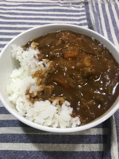 豚ロース肉でカレーライス