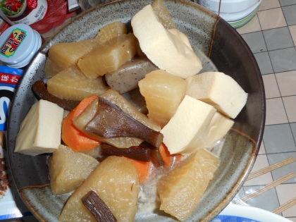 大根と高野豆腐鶏肉の煮物