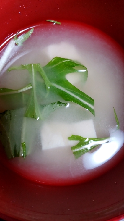 水菜豆腐のお味噌汁✧˖°