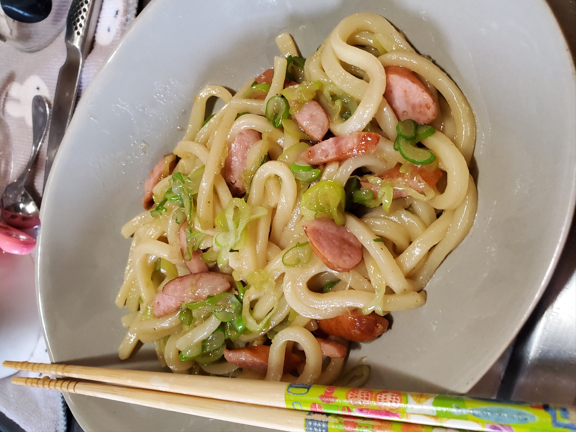 塩ネギ焼きうどん