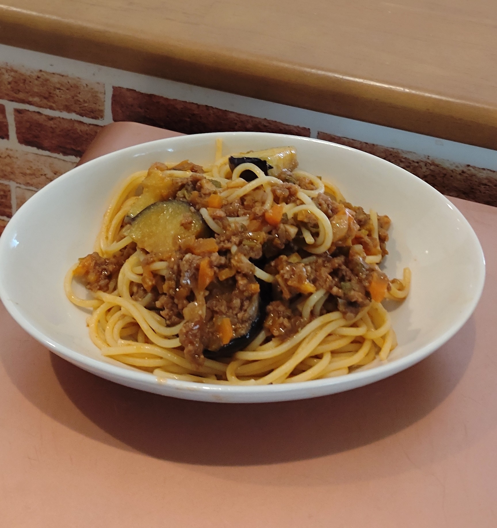 おもてなしに☆茄子のボロネーゼパスタ