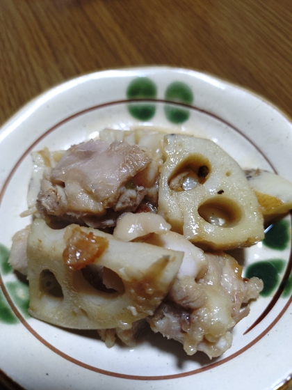 れんこんと鶏もも肉の甘辛炒め