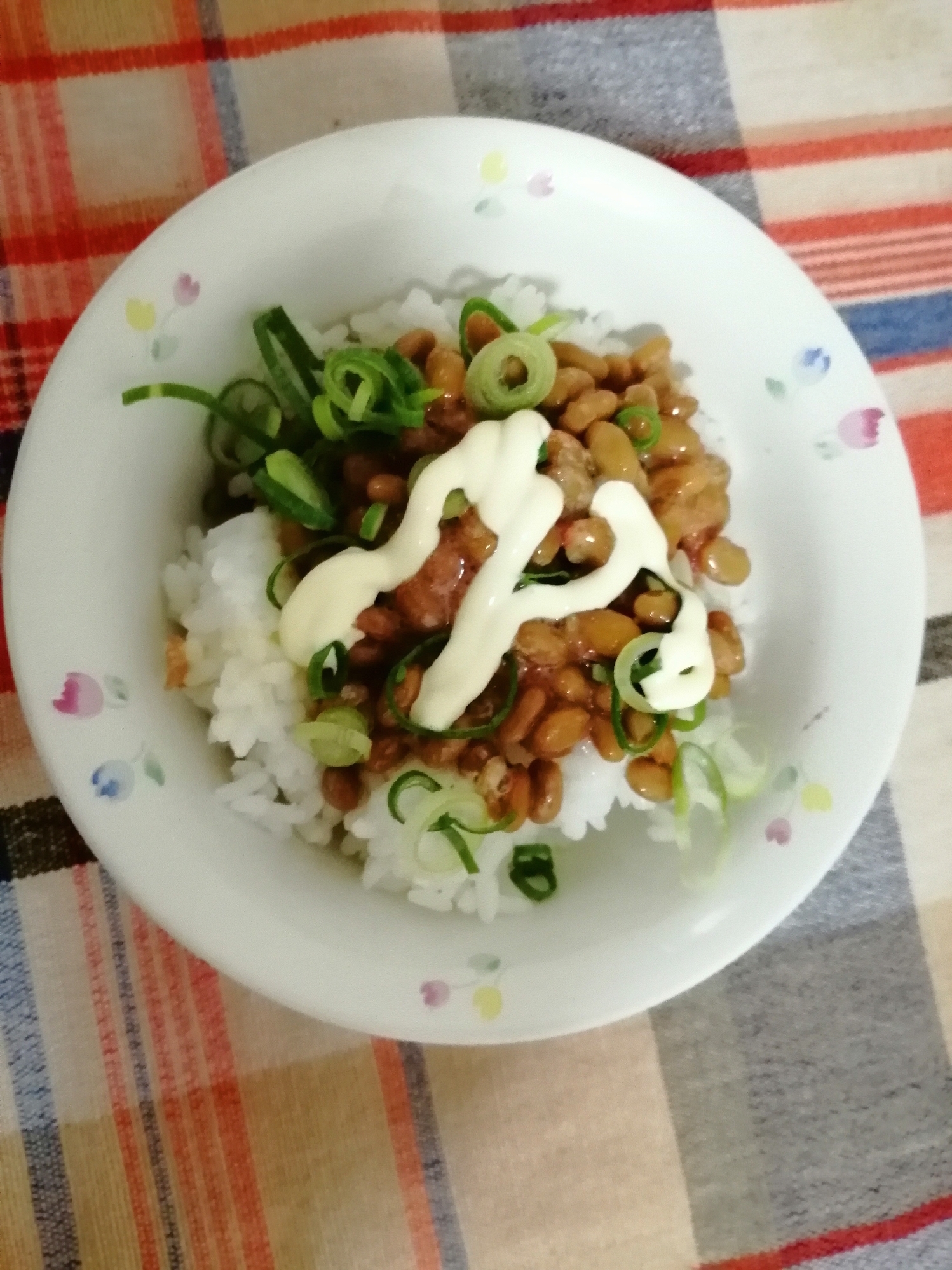 辛子明太子ねぎマヨ納豆ご飯