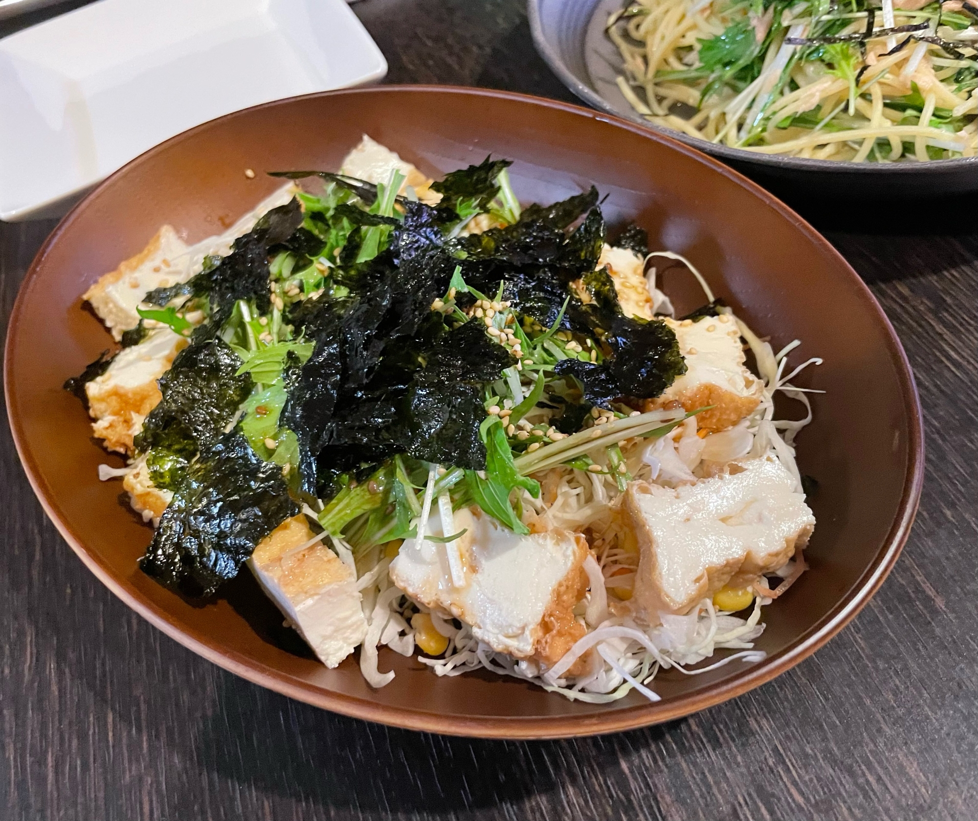 厚揚げと水菜のサラダ