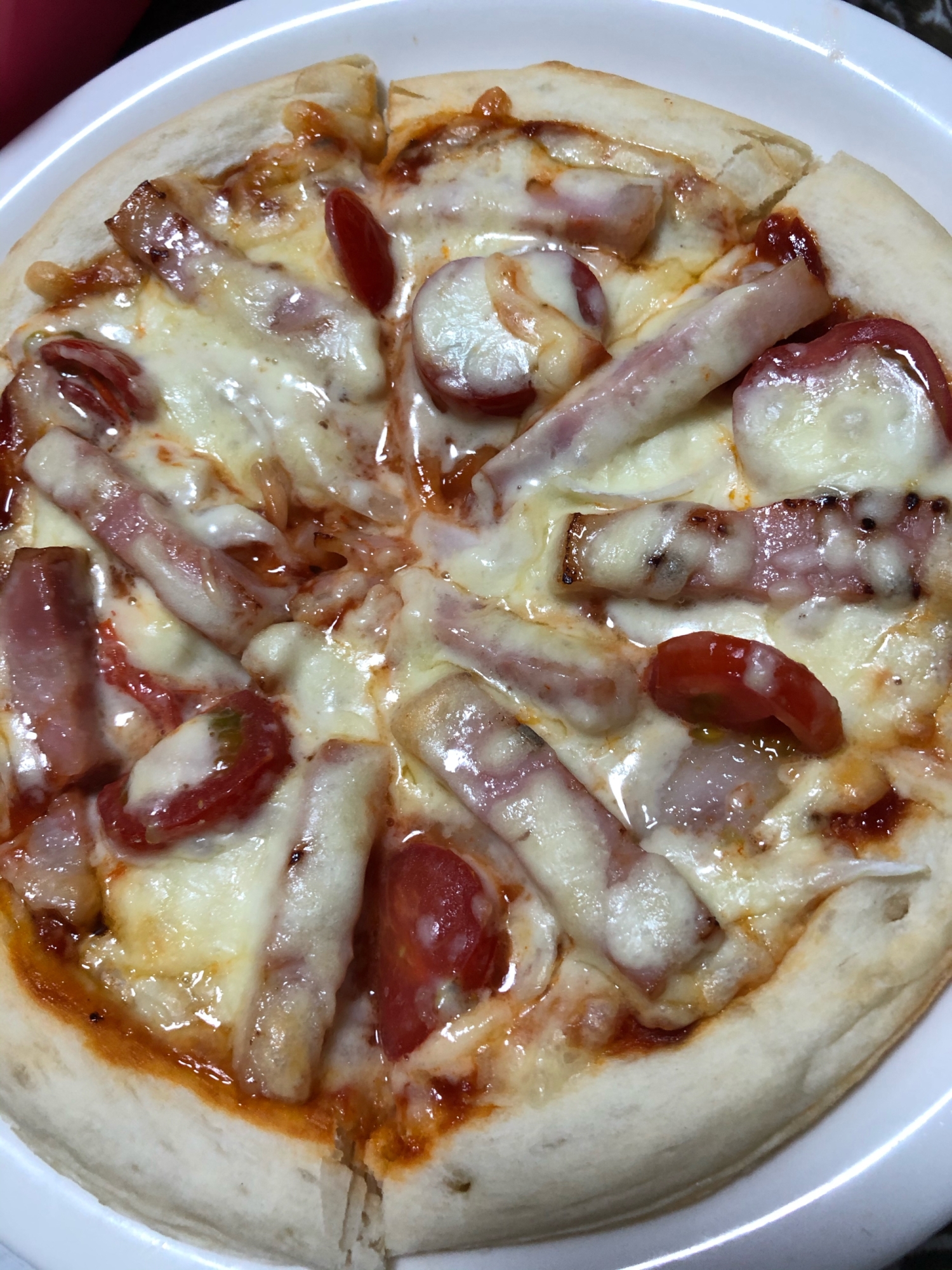 厚切りベーコンとトマトのピザ レシピ 作り方 By Akari 楽天レシピ