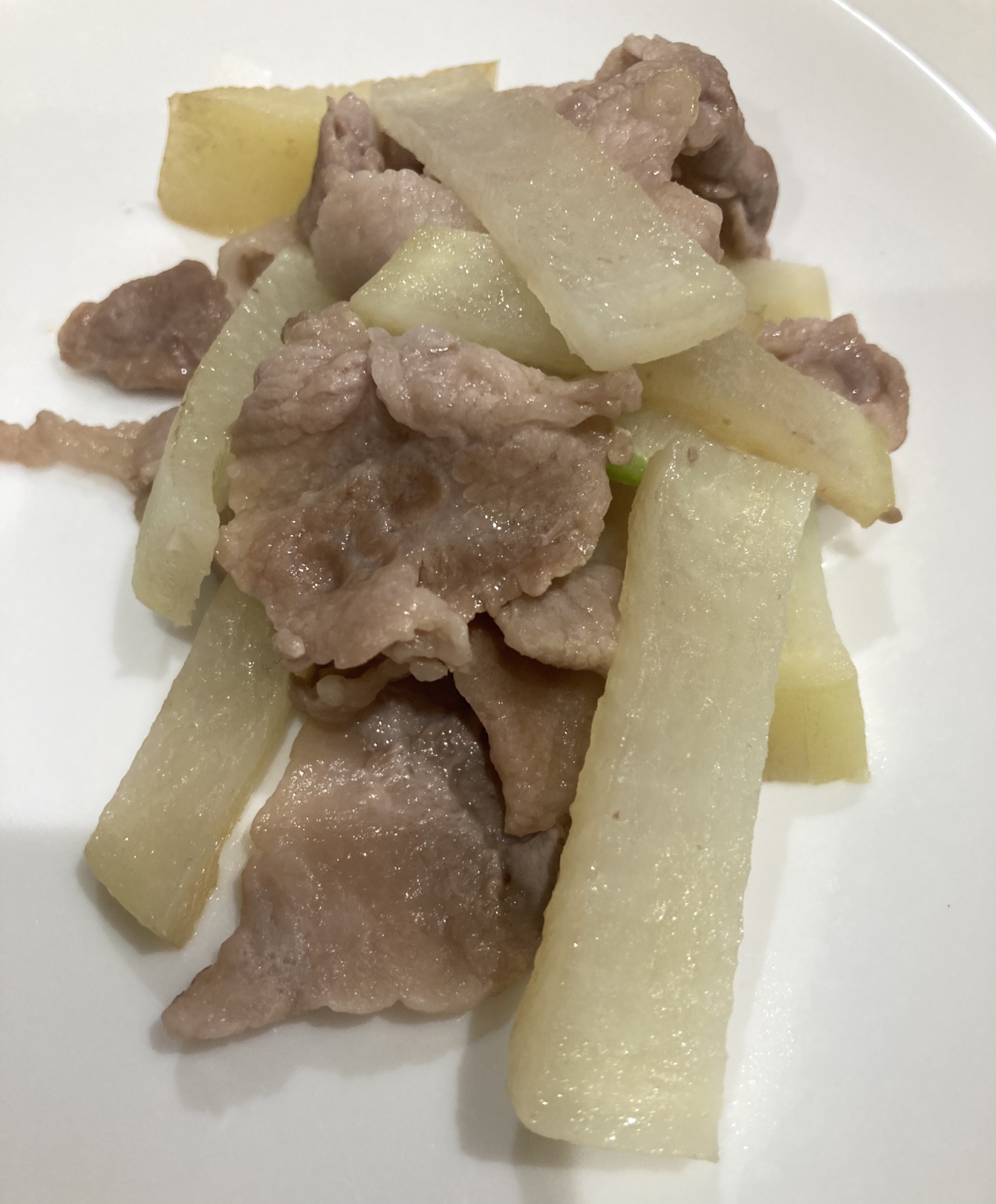 豚肉と大根の生姜醤油炒め