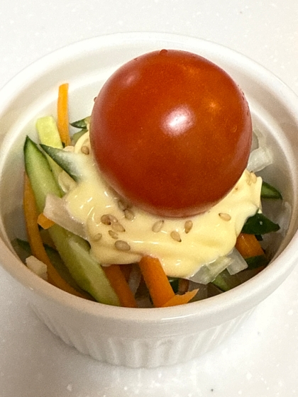 ミニトマトが大きいですが笑　美味しくできました♪