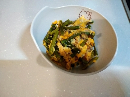 食材2つで簡単節約中華♡にんにくの芽と卵の中華炒め