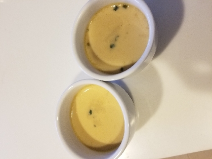 カップうどんの残り汁で　簡単茶わん蒸し