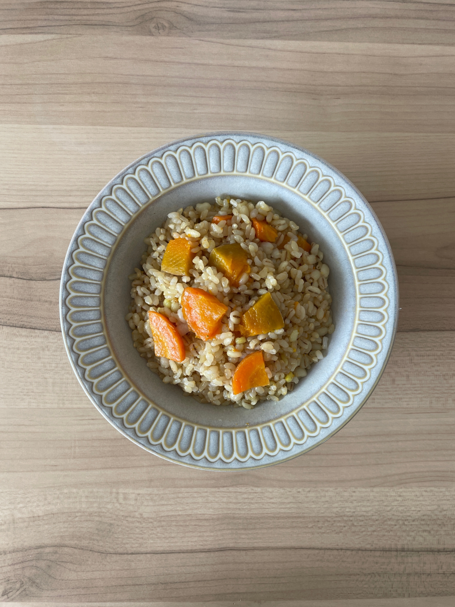 人参と南瓜の押麦煮