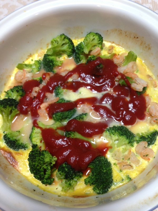 海老とブロッコリーのスペイン風オムレツ