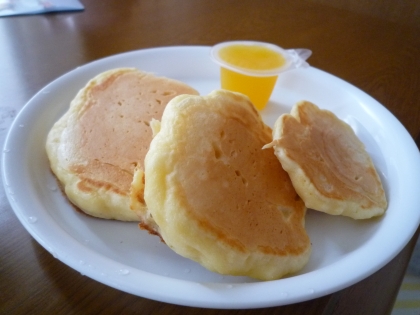 中力粉でホットケーキ　甘さ控えめ