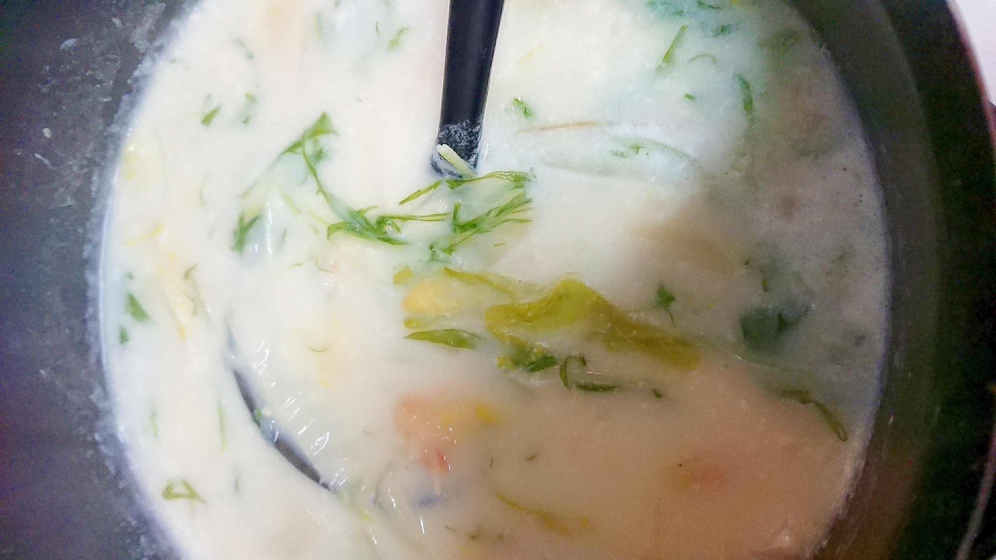水菜のクリームスープ