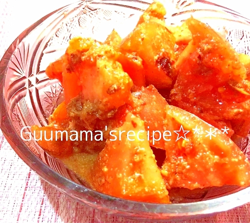 トマト1個ですぐ♡トマトのごまたっぷり和風サラダ