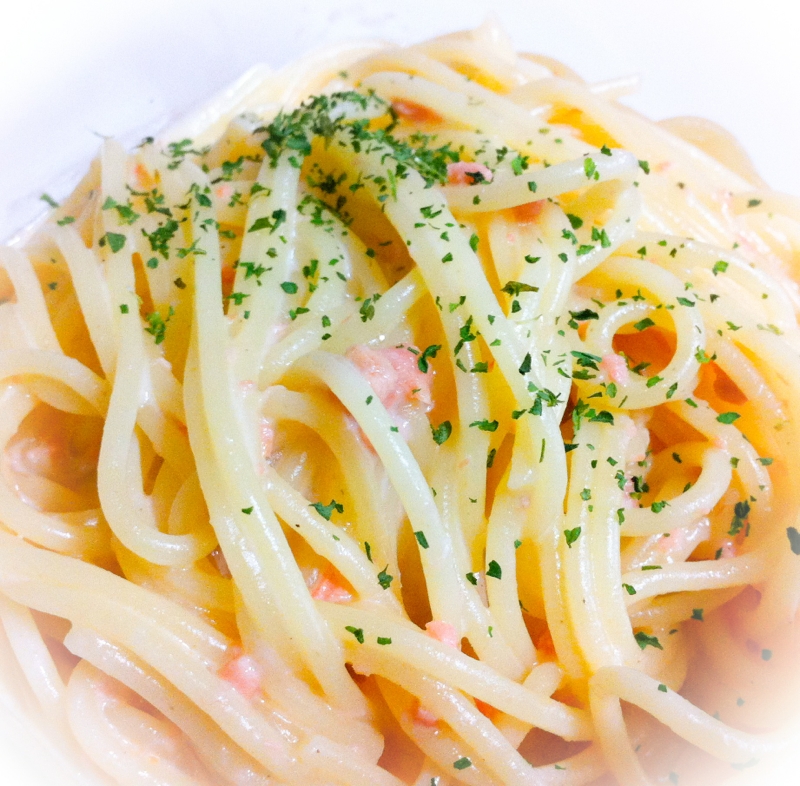 レンジだけで作る 簡単 鮭のクリームパスタ レシピ 作り方 By Gogo Saito 楽天レシピ