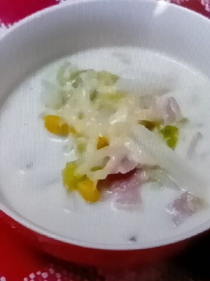 白菜のミルクスープ♩ホールコーンと牛乳で簡単スープ