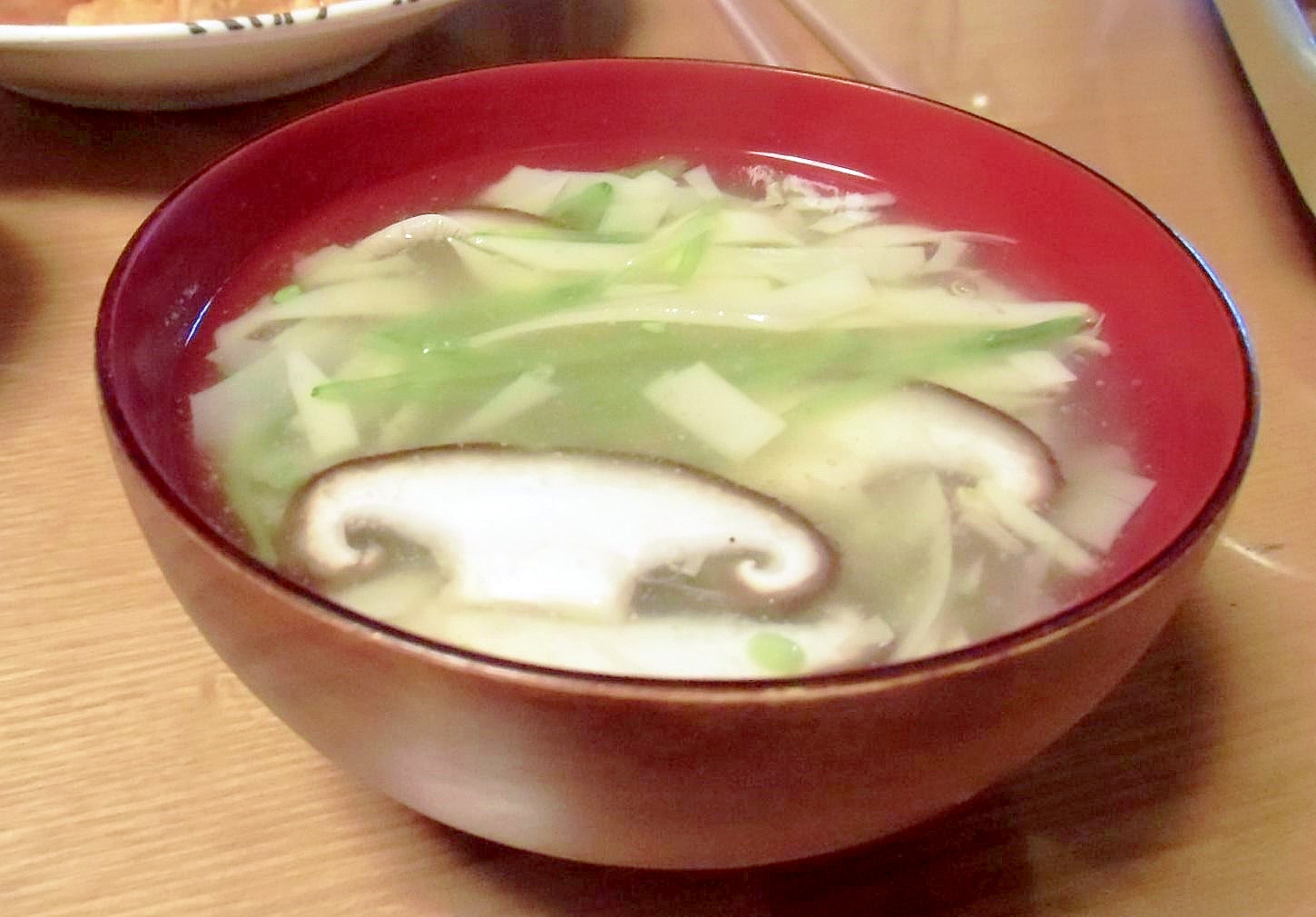 椎茸と筍の姫皮のスープ