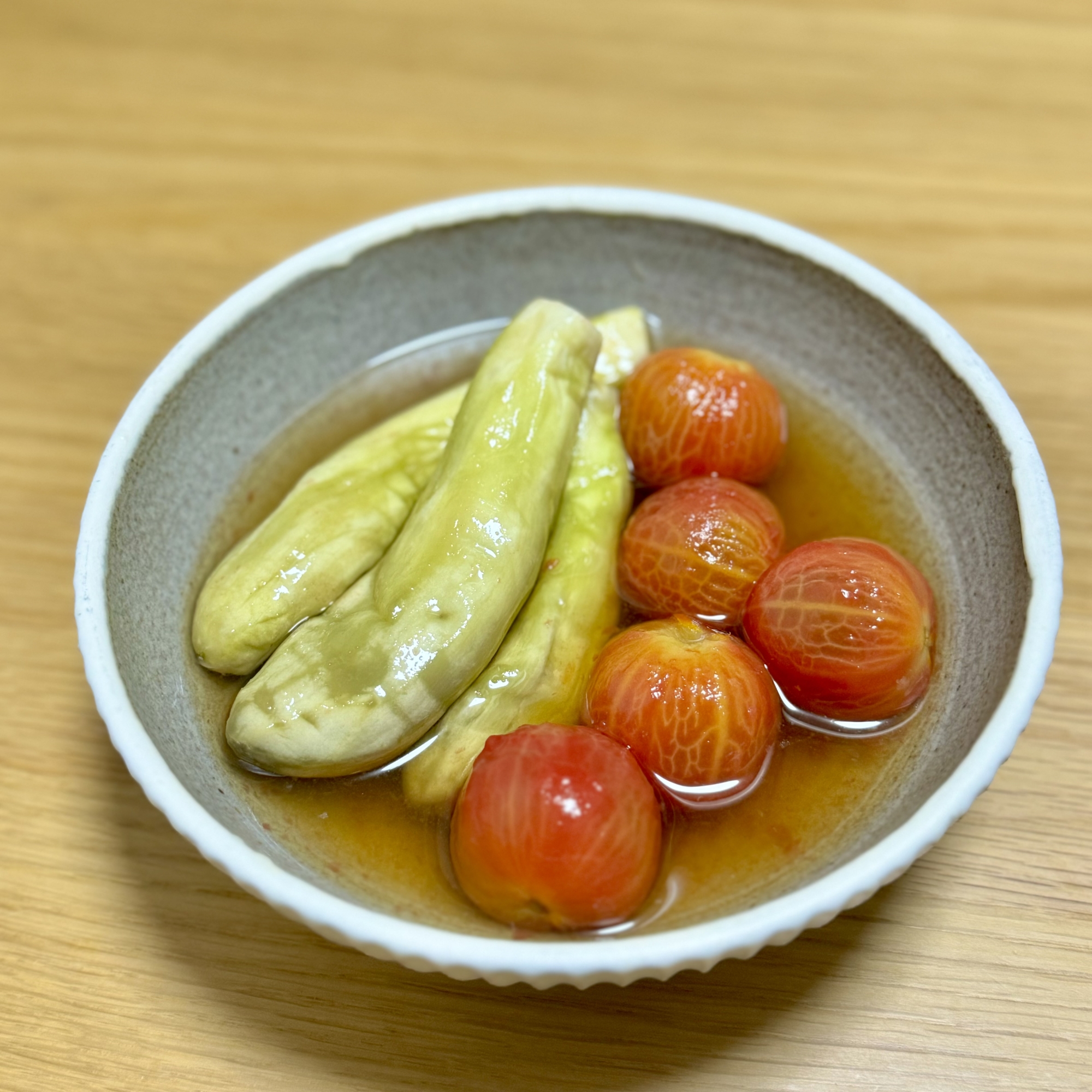ヘルシー！ナスとトマトの出汁浸し