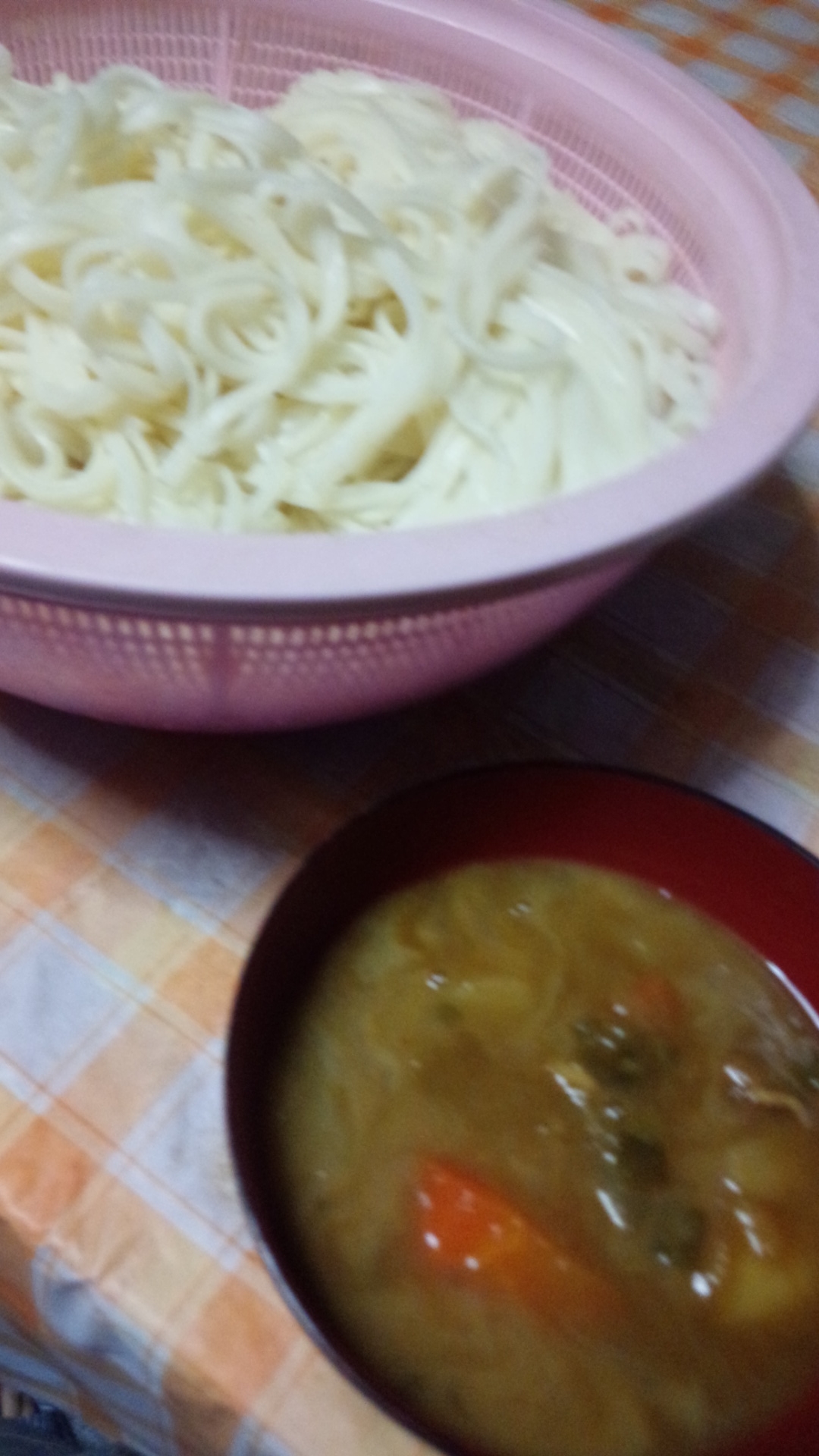 カレー汁　つけうどん