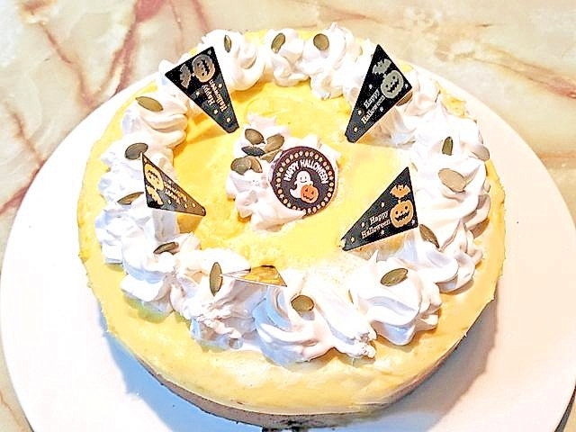 ハロウィンにも!南瓜のココアスポンジレアチーズ♪