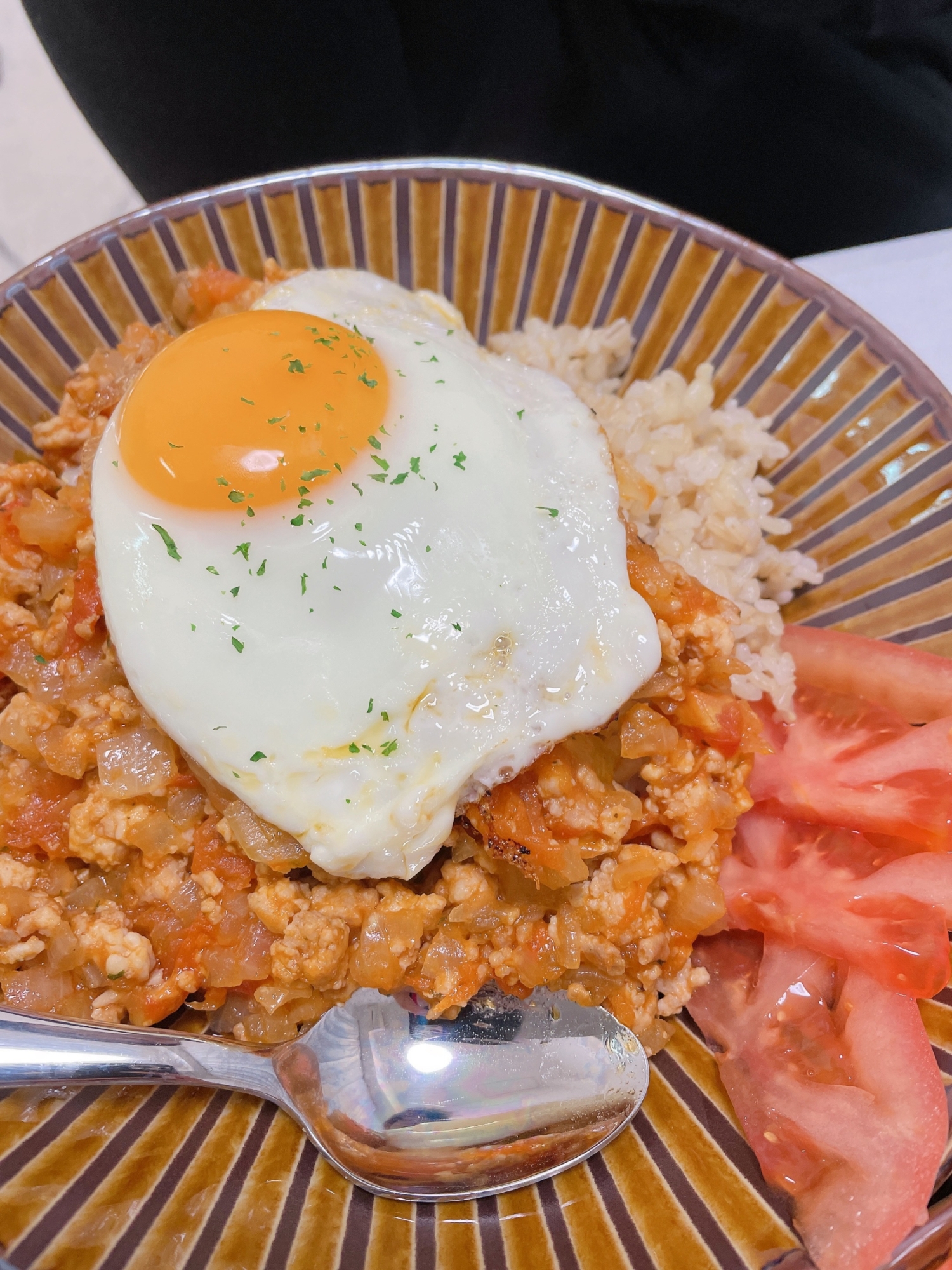 新玉ねぎdeミートソース丼