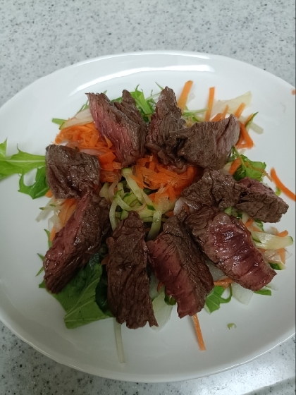 野菜モリモリ♪ポン酢であっさり簡単ローストビーフ