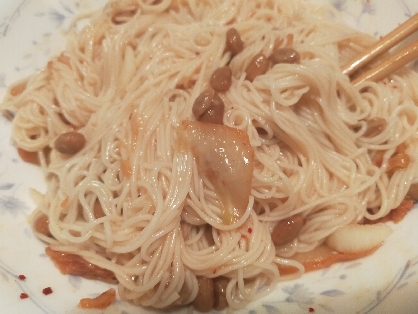 納豆キムチそうめん