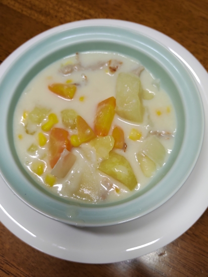 鶏皮☆鶏肉の皮とほうれん草のクリームシチュー
